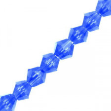 Faceted glass bicone beads 6mm Tranparent light blue